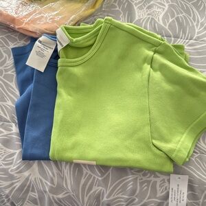 No Boundaries Green and Blue Short Sleeve Tees